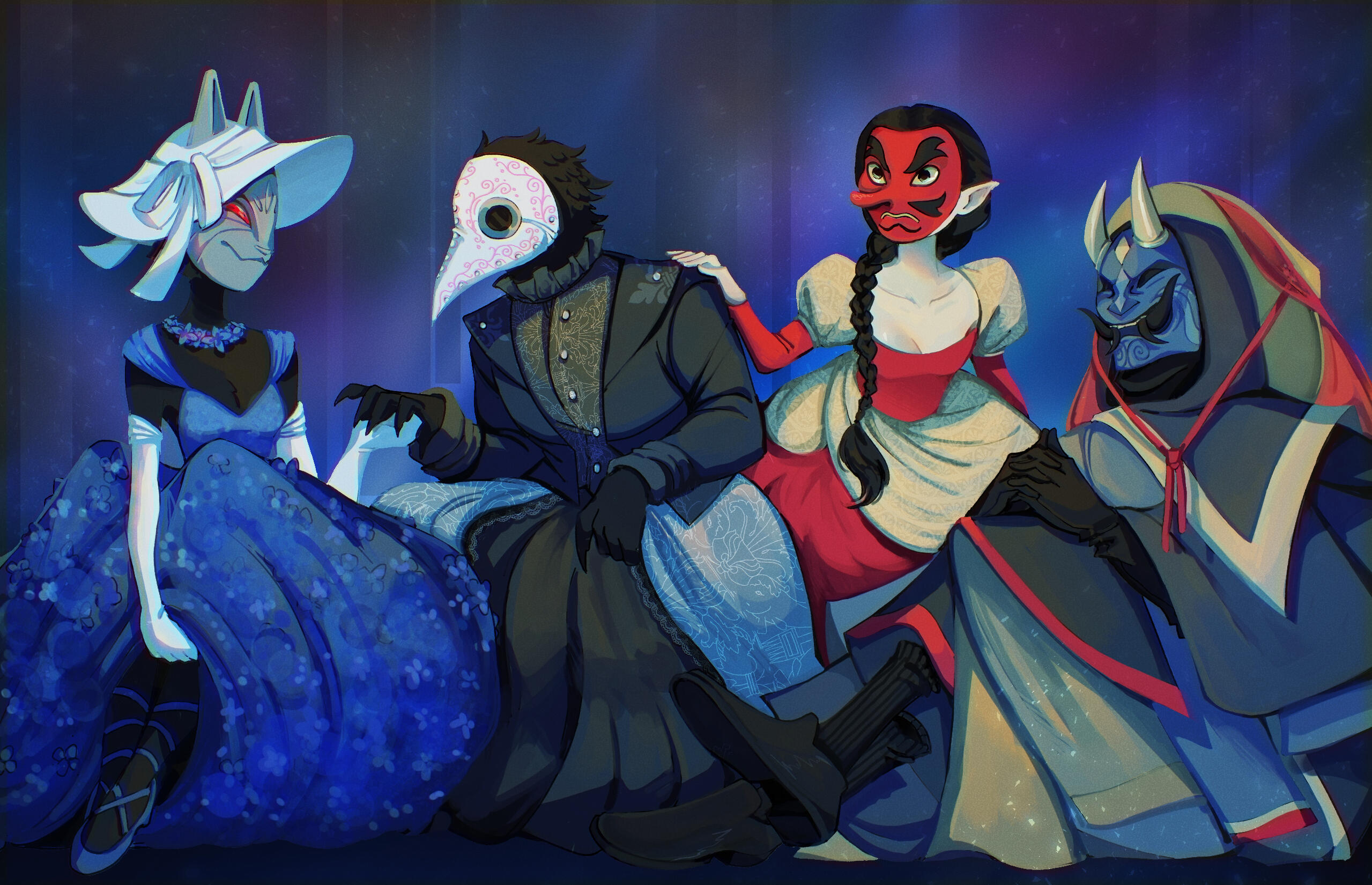 Masquerade Outfit Design for Japanese Steampunk cast, City of Glass