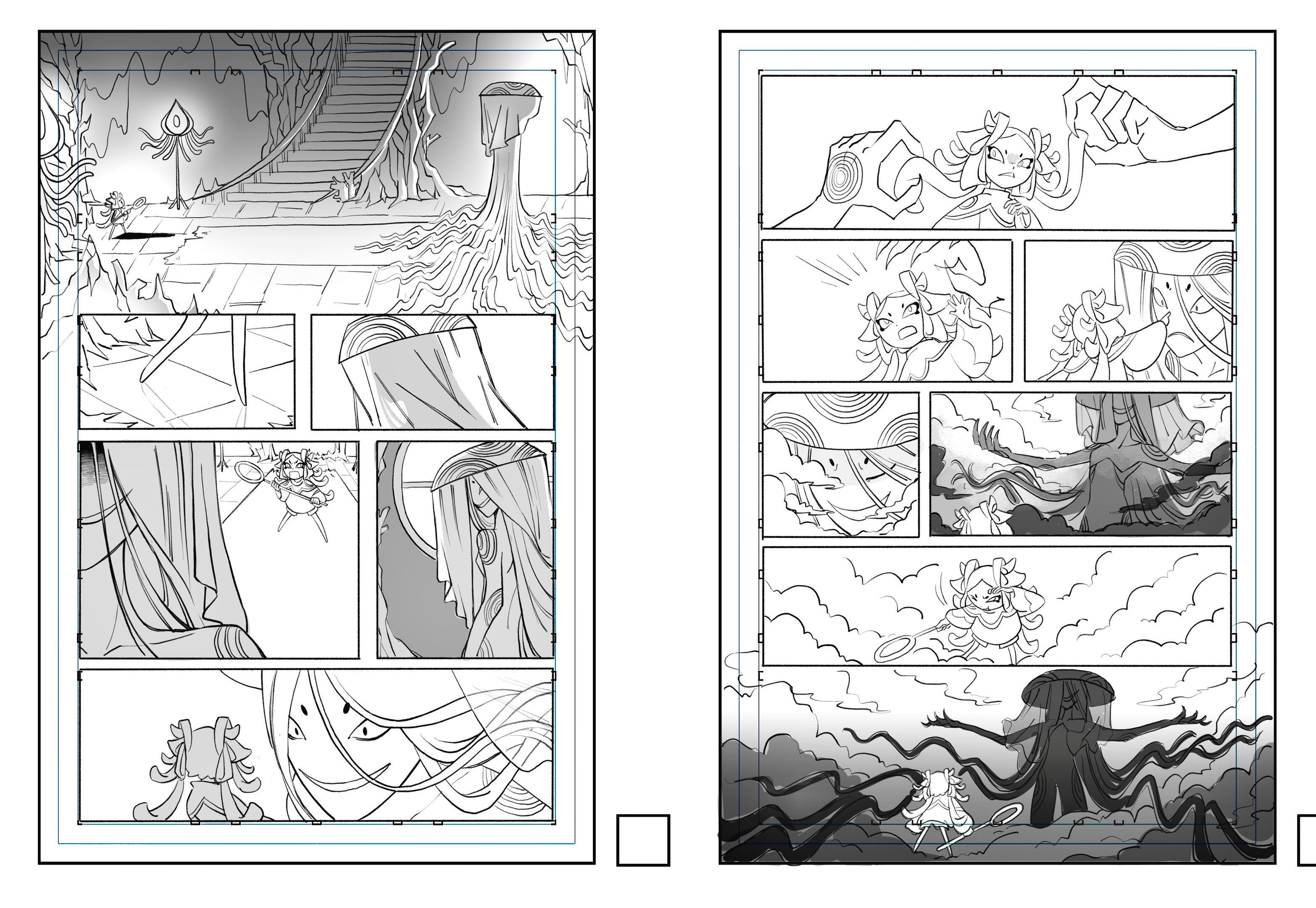 Pencils with tone for 2 pages of Nettle And The Sea Witch